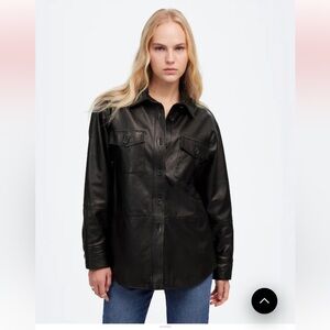 Madewell Washed Leather Shirt Jacket